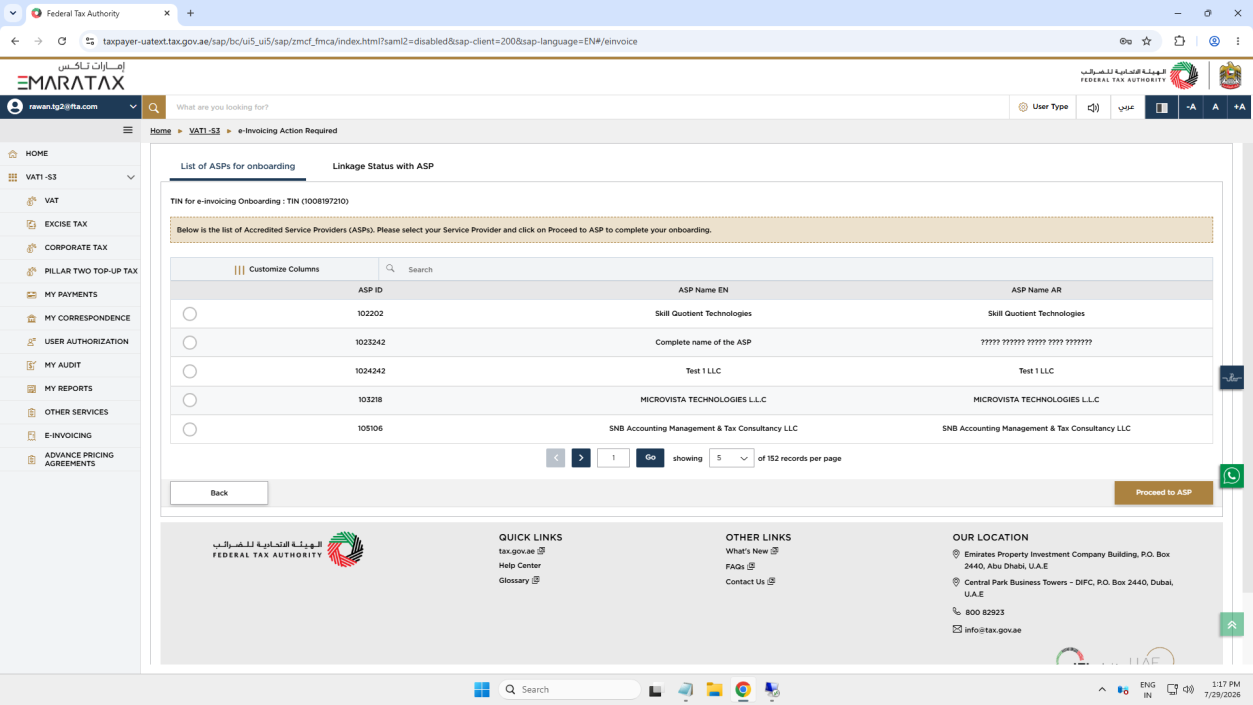List of Accredited Service Providers on EmaraTax